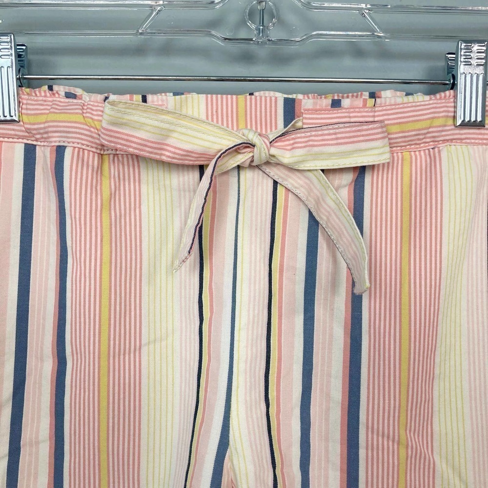 𝅺NWT Loft Striped Elastic Waist Drawstring Tie Waist Shorts with Pockets Size S - Picture 3 of 12